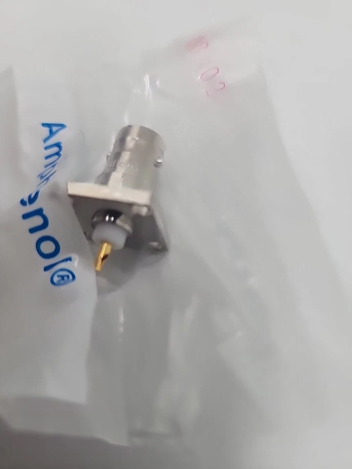 AMPHENOL 031-203-RFX BNC Straight Receptacle Jack Solder Cup 4-Hole Flange 50Ohm - Image 3 of 4