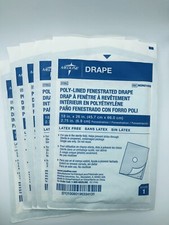5 PK POLY-LINED FENESTRATED DRAPE LATEX FREE 18" X 26"