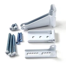 White Storm Door Closer Bracket Set with Jamb Bracket Door Bracket and Screws