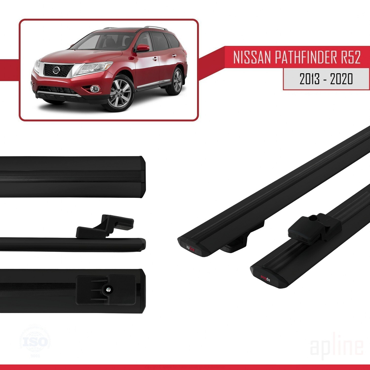Barres de toit抗震 pour Nissan Pathfinder 4 R52 2013-2020 solution coffre de toit - 3
