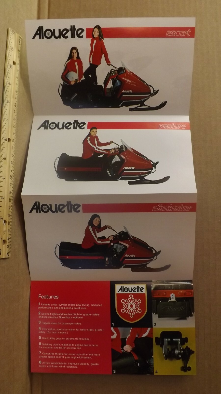 Vtg 1971 Alouette Escort Venture Eliminator Snowmobile Sales Brochure