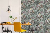Vliestapete BläTter Tropisch Dschungel VöGel GrüN Blau Creme 39748-2 (3,46€/1Qm)