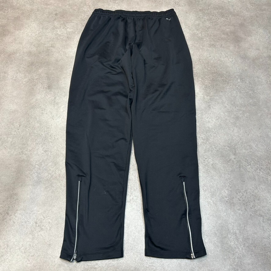 Nike Dri-Fit Track Pants Mens Large Y2K Straight Leg Training Joggers, Black image 2