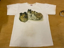 Vintage 1990s Shetland Sheepdog Sheltie Dog T Shirt Medium FREE SHIPPING