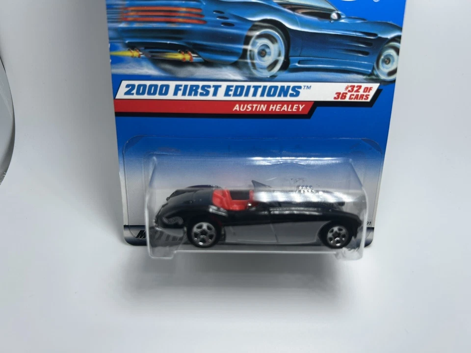 Hot Wheels 2000 Primera Edición Austin Healy Negro con Cromo 5 Radios Ruedas 32/36 Foto 2 de 4