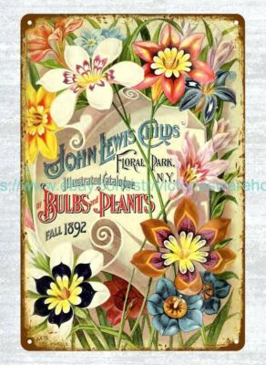 Sparaxis flower seed catalog John Lewis Childs, Inc 1892 metal tin sign