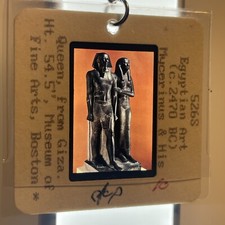 Mycerinus & His Queen. Egyptian Art 35mm Art Slide KEYCHAIN 1230