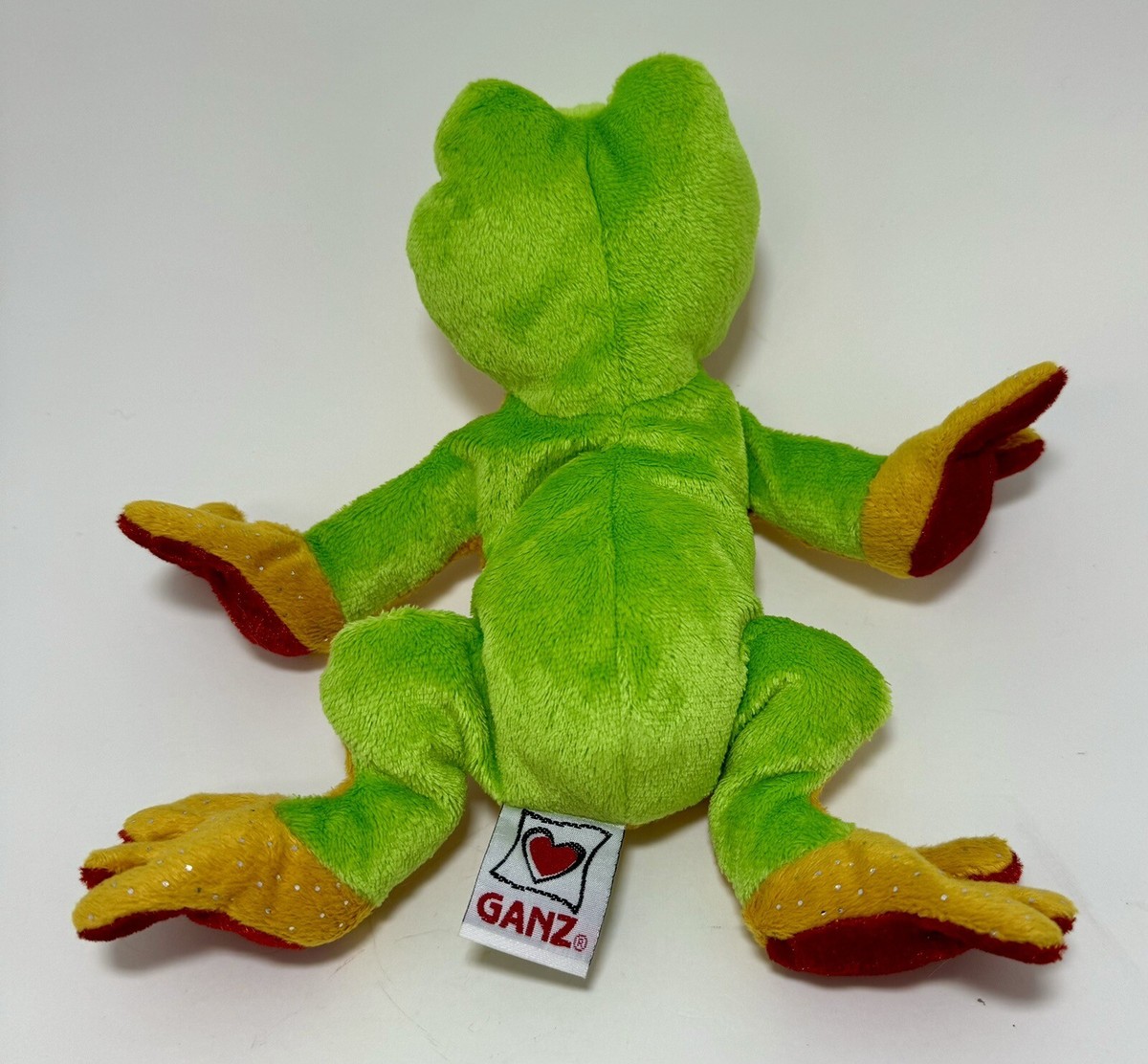 Ganz Webkinz Lil Kinz Tree Frog Plush Green and Yellow w/Red Eyes