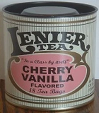 Lenier's Cherry Vanilla English Style No String Or Tags Tea Bags 18 Count Tins
