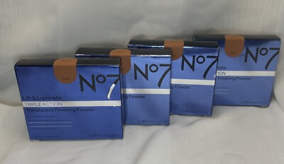 No7 Lift Luminate Triple Action Translucent Finishing Powder Deep Lot of 4 New