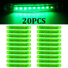 20X Green 9 LED Side Marker Light Clearance Lamp for Bus Lorry Truck Trailer 12V
