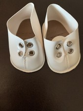altes Spielzeug Puppenzubehör weiß Schuhe Stolle 4/ 40 Sohle ca. 6 cm lang