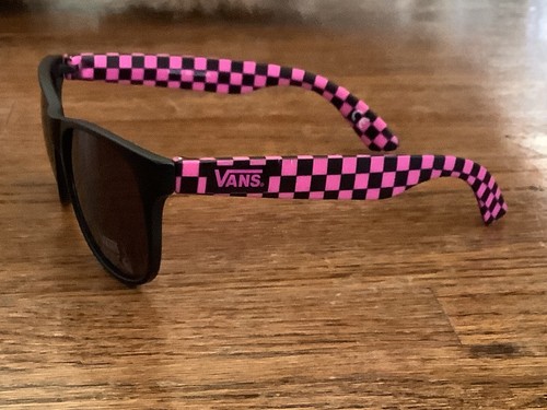 Vans UV 400 Protection Sunglasses PINK-BLACK Checkered Youth Size New! Stylish! - Picture 2 of 3