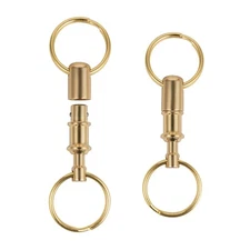 2pcs Brass Quick Release Keychian Detachable Pull Apart Key chain Key Rings