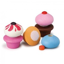 Erzi Cupcakes Wooden Cupcakes Play Shop Children's Kitchen, Wooden Toy