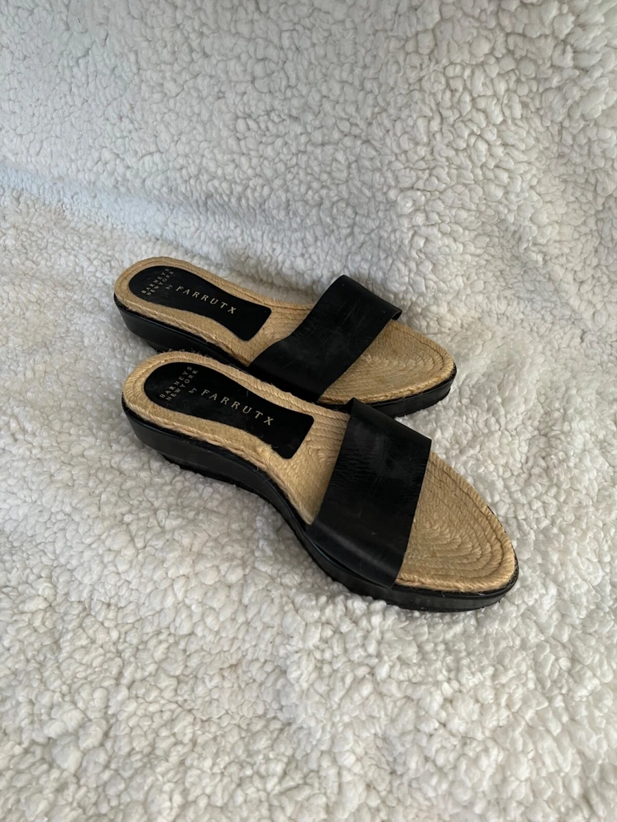 BARNEYS Size 10 Black Strap Sandals Barneys New York Leather Sandals - but,since main image 2