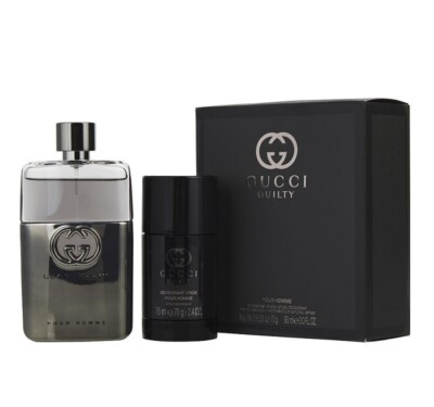 Gucci Guilty For Men 2 Pcs Set 3.0 oz Eau De Toilette* Spray & Deodorant Stick
