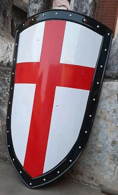 Halloween  Knight Templar Red Cross Shield 30 Inch 18G Battle Armor Shield Red - image 1 of 4