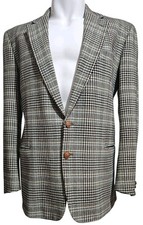 VALENTINO UOMO Italian Rare Vintage 60s Tweed Wool Houndstooth Blazer -NUANCES 