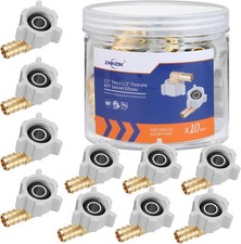 1/2" Pex x 1/2" Female NPT Swivel 90 Degree Elbow, Brass Crimp Fitting