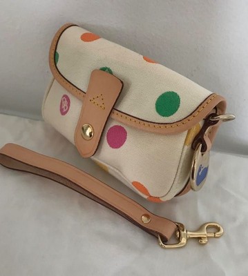 Vintage Dooney & Bourke Signature Logo Monogram Yellow Wristlet/Coin Purse