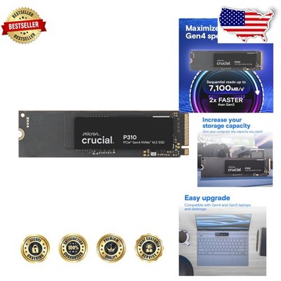 500GB SSD: PCIe Gen4 NVMe, 6600MB/s, Micron Quality, Gaming Ready