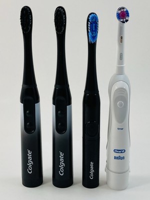 Powered Toothbrush Bundle (4 Units) | Colgate Optic White + Colgate 360 + Oral-B