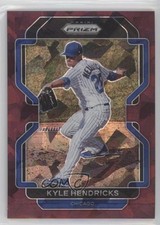 2022 Panini Prizm Tier II Burgundy Cracked Ice 10/25 Kyle Hendricks #177 0a3