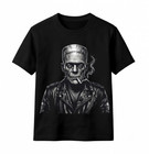 Smoking Retro Monster Biker Jacket T-Shirt Goth Grunge Halloween Tee
