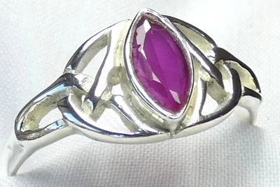 💝 Rubin Ring 925 Silber Boho Edelstein Pink Keltisch Damenring Gr 57 18,1 - Bild 1 von 4