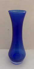 Glasvase Hyazinthenglas Zwiebelglas Hyazinthen Glas Vase blau 21 cm mundgebl.