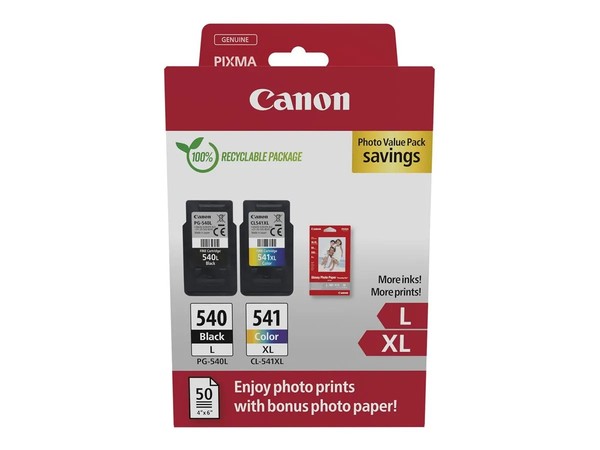 Canon PG-540L & CL-541XL / 5224B012 Tinten Sparset Schwarz, Color (2 StüCk) (Ink-image