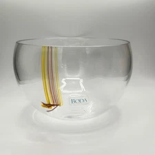 Vintage 1990’s Rainbow Art Glass Kosta Boda Bowl By Bertil Vallien 4 1/2"