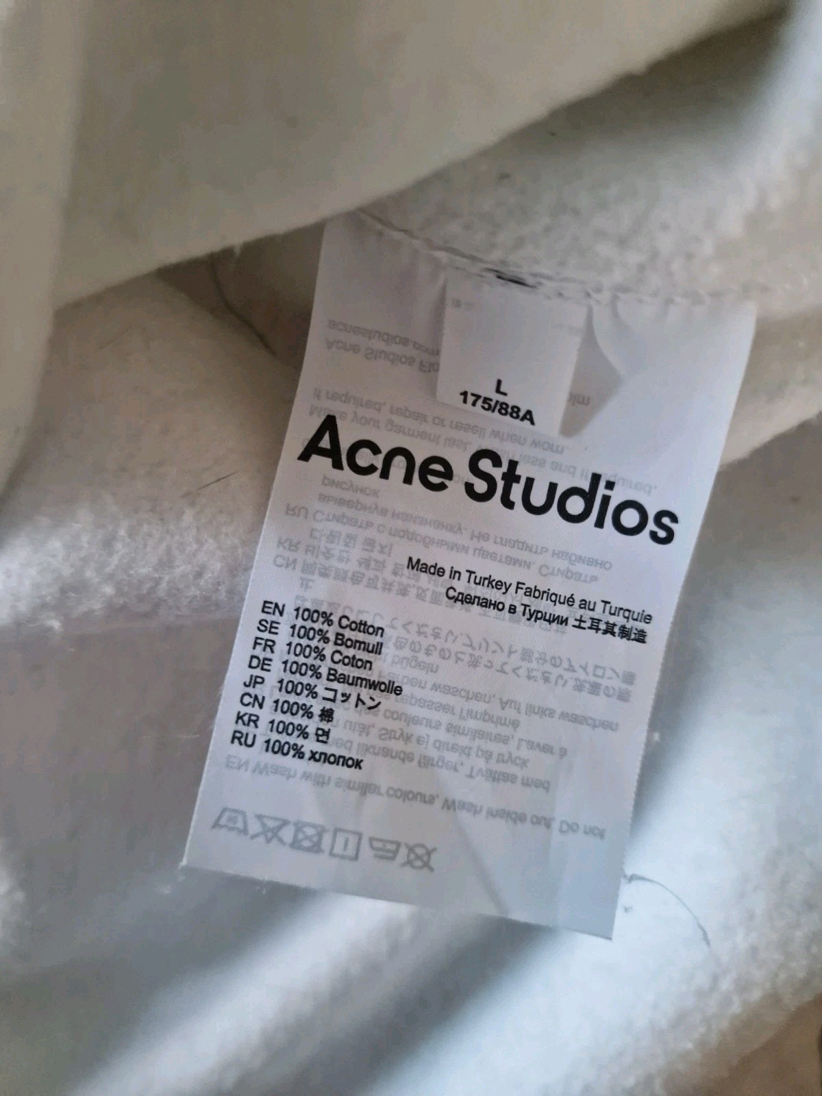 ACNE STUDIOS FW 22 Oversized Crew Neck Logo Stamp Sweatshirt Size Large RRP £275 image 7
