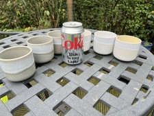 6 Mini Ceramic Plant Pots, Ideal Small Cactus / Succulents Etc