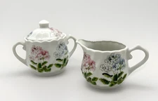 Takahashi San Francisco Porcelain Sugar & Creamer Set, Primula Floral Ships Fast