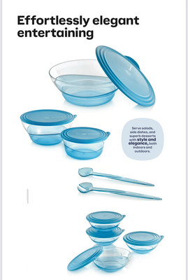 Tupperware Clearly Elegant Complete Set Blue New 