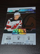 2022-23 UD Credentials Reilly Walsh ACETATE TICKET #/249 New Jersey Devils NHL