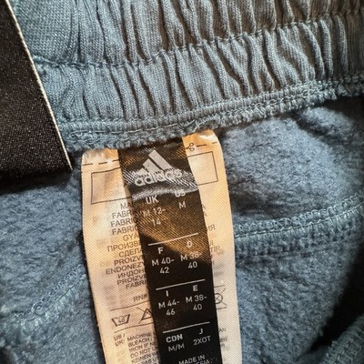 Adidas Fleece Joggers Men's Medium Blue Stretch Drawstring Ankle