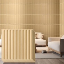 Nuanchu 32 Pcs 3D Slat Wall Panels, 12"x12" PVC Fluted Wall Paneling for Interio