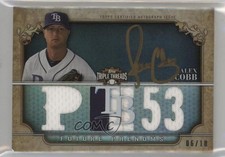 2013 Topps Triple Threads Future Phenoms Black Gold Ink 6/10 Alex Cobb Auto 15wv