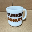 1970s Vintage Dunkin' Donuts Mug Glasbake Milk Glass Coffee Cup Tea