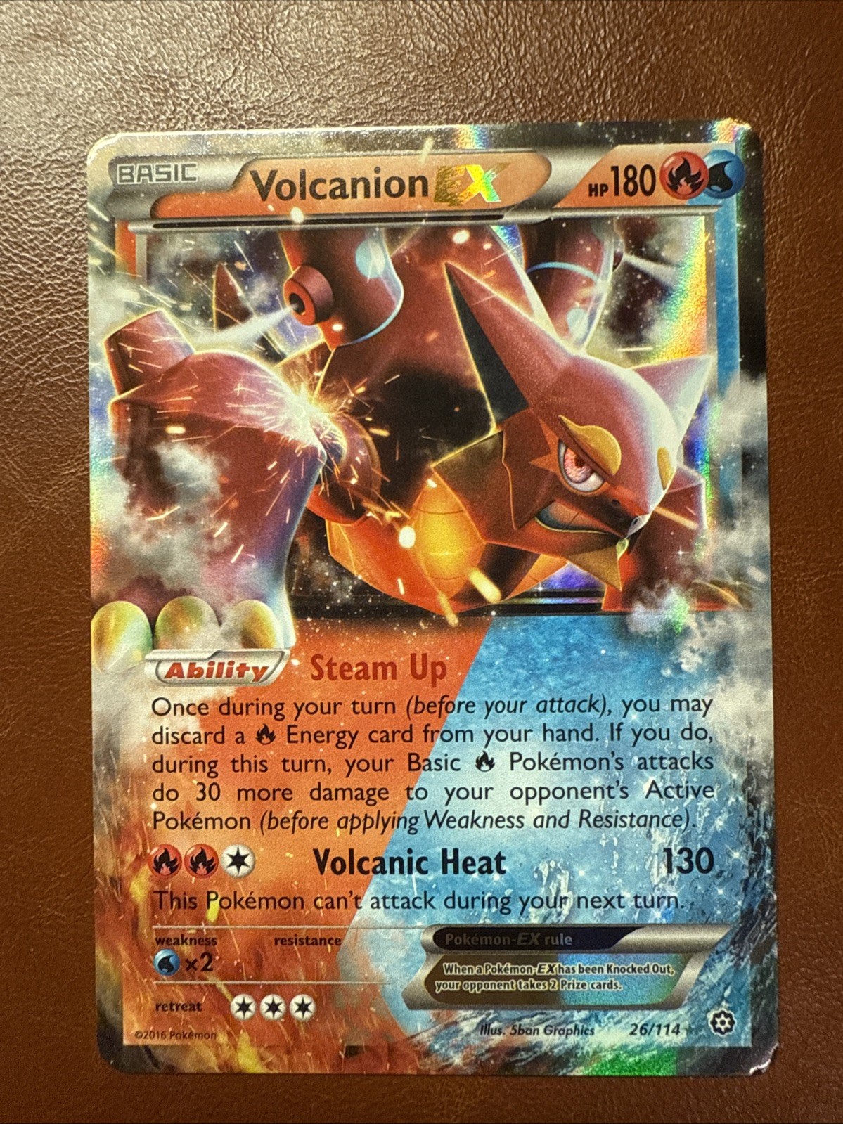 Volcanion EX 26/114 XY-Steam Siege Holo - Pokémon Card