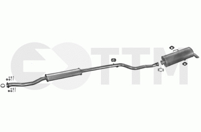 Ligne d'échappement Peugeot 106 1.5 D silencieux anti-corrosion réduction sonore 50 57cv