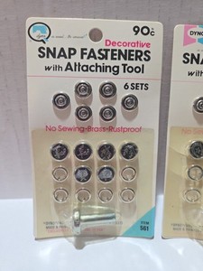 2 Exclusive Dyno Decorative Snap Fasteners Attaching Tool 6 sets Brass  Sewing 