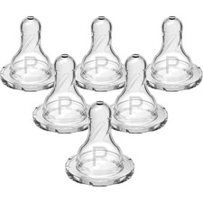 100 Silicone Baby Bottle Nipples, Dr. Brown s Preemie Flow, 6-Pack, BPA-Free