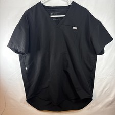 FIGS Mens Leon Scrub Top in Black Size L