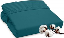 ROYALE LINENS 300 Thread Count 100 Long Staple Combed Cotton Fitted Sheet Fu...