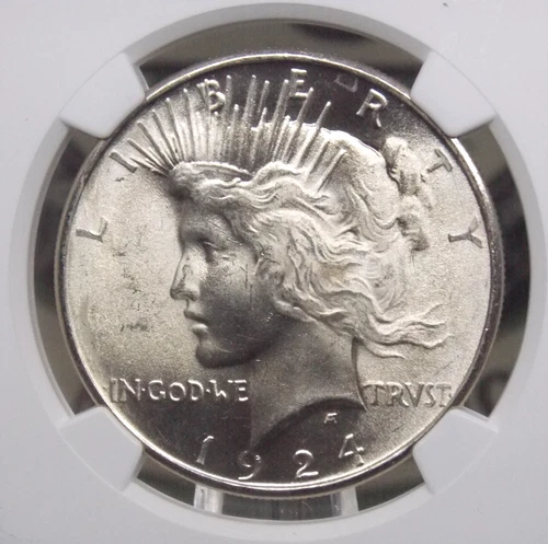 1924 "P" Peace SILVER Dollar $1 NGC MS64 #044 Unc BU Uncirculated ECC&C, Inc.