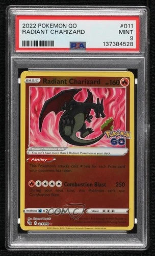 Radiant Charizard Pokémon Sword & Shield Pokemon Go PSA 9 MINT